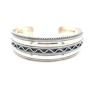 Silver 925 Wave/Rope Design Cuff